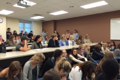 Some breakout sessions are packed, forcing students to sit on the floor and line the walls. SAM CARAVANA / THE DEPAUW