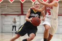 Clair Ryan drives to tthe basket. DePauw continued its 12-game winning streak topping Denison 63-50 in double overtime. SAM CARAVANA / THE DEPAUW