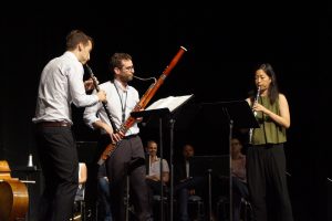 Bassoonist Brad Balliett, Oboist James Austin Smith, and Clarinetist Alicia Lee of Decoda perform at the 21st-C Symposium. CAROLINE KNIGHT / THE DEPAUW