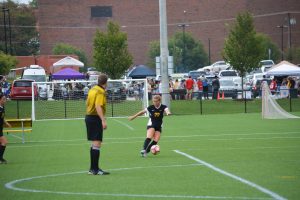 Midfielder Alex Berkley helps the Women’s Soccer team shutout Rose-Hulman (5-0) this past Saturday. PHOTO COURTESY of DEPAUW UNIVERSITY