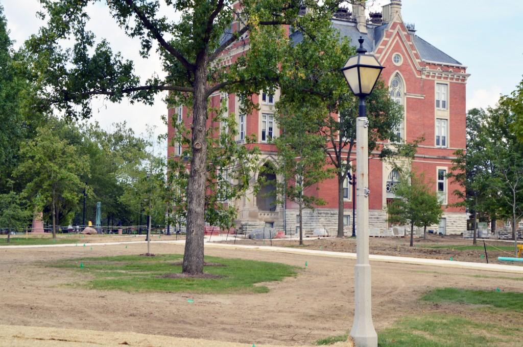 An irrigation system and new sidewalks were installed across East College lawn over the summer.
An elevator was also installed in Asbury Hall. NATALIA COSTARD / THE DEPAUW
