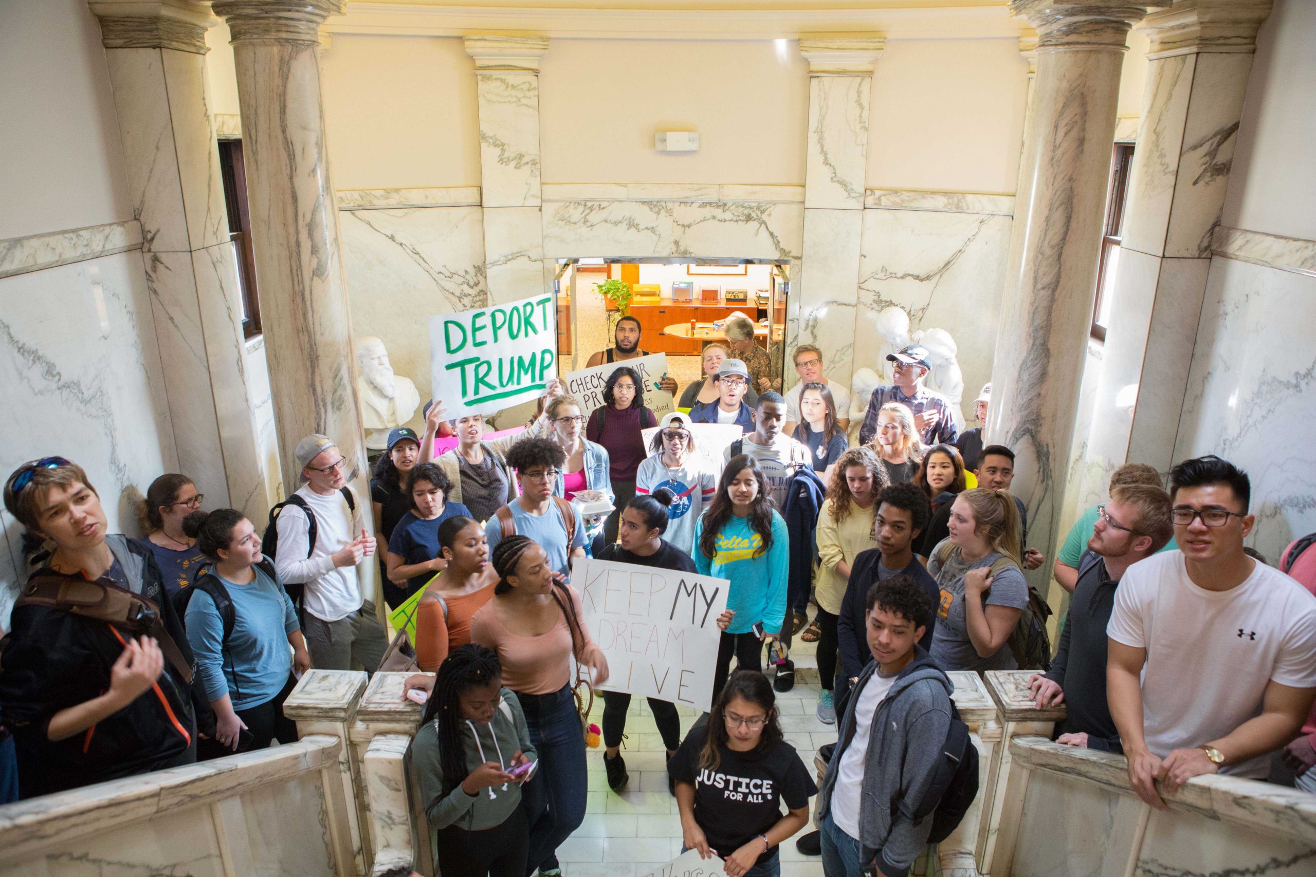While President McCoy was not on campus during the march, he did send a campus-wide email the same day. 