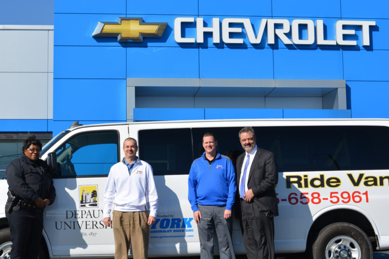 DePauw receives new Safe Ride van from Greencastle businessman