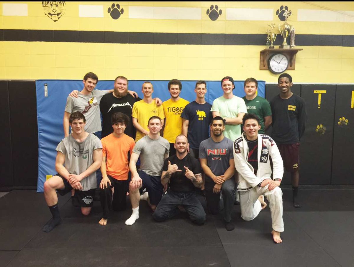 The first club meeting for the Brazilian jiu jitsu lead by Dulguun Tuyatsetseg (front-center). PHOTO COURTESY OF DULGUUN TUYATSETSEG