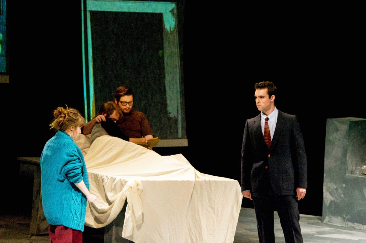 A tense moment onstage at the opening night of Angels in America. CONNOR BURGESS / THE DEPAUW