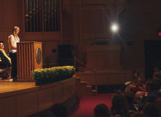 DePauw student body president Erika Killion addresses class of 2021 in opening convocation