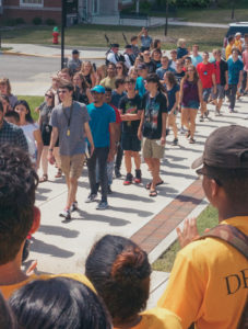 DePauw students walk in first year processional