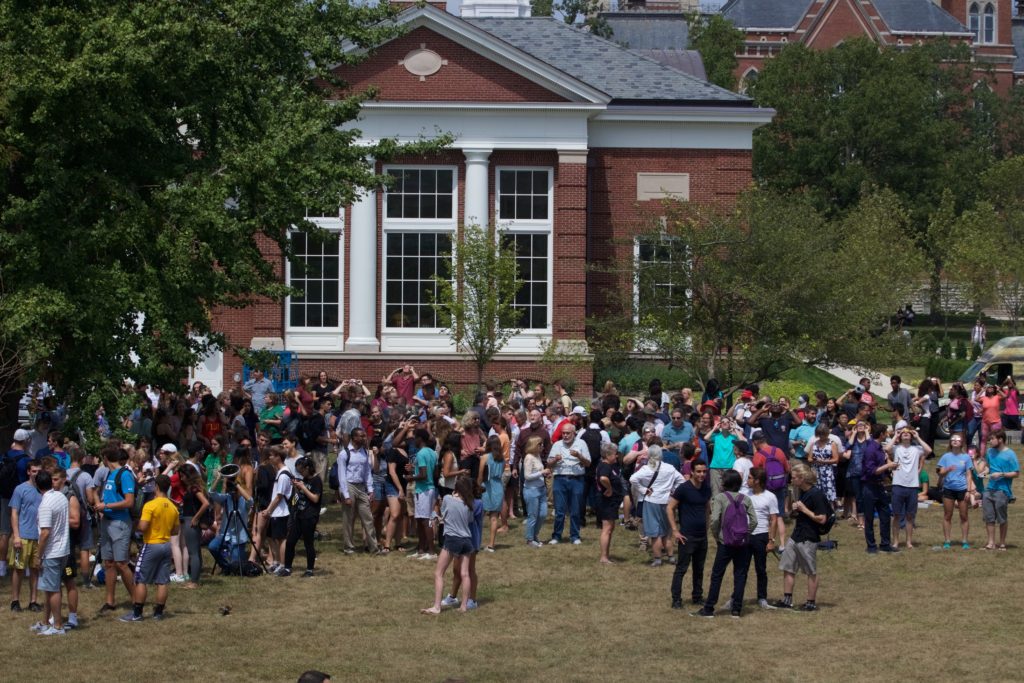 DePauw community gather for solar eclipse