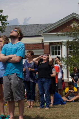 Eclipse watchers get excited at DePauw University