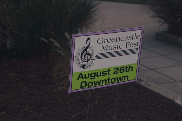The Greencastle Music Fest sign