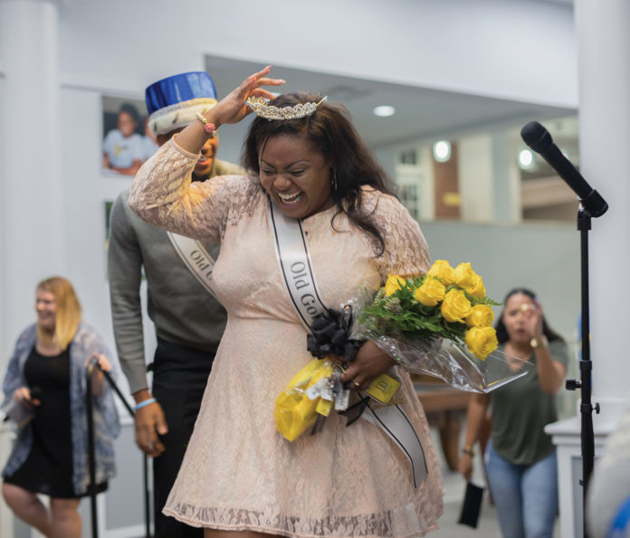 CMYK-Diamond McDonald walks off the stage in the UB Building to a round of applause after being crowned Old Gold QueenNATALIE BRUNINITHE DEPAUW