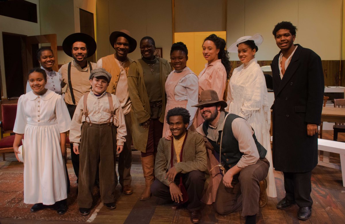 The members of the cast with the director, Kathryn Bentley. (fourth from the left)/ NATASHA DRIVER