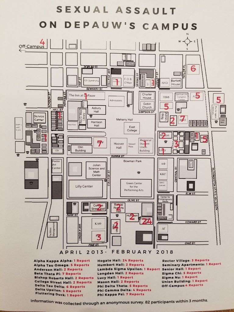 depauw university campus map Map Shows 95 Alleged Sexual Assaults Over Past Five Years The Depauw depauw university campus map