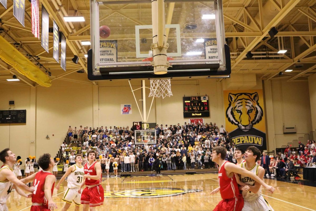 Many DePauw students came out to cheer on the tigers in a game earlier in February against Wabash.