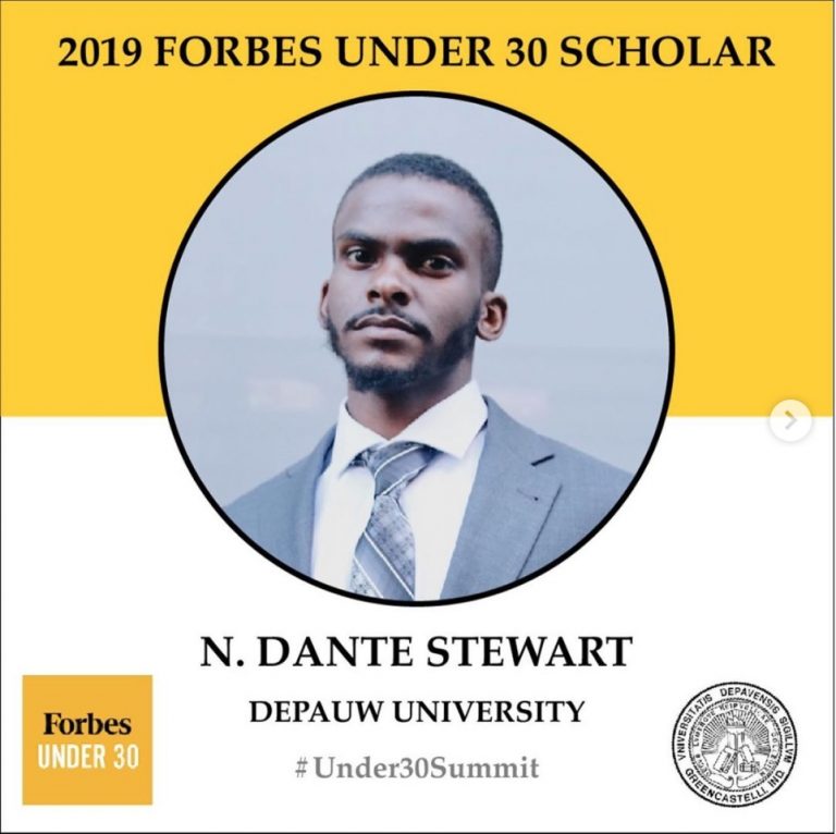 Dante Stewart Named 2019 Forbes Under 30 Scholar