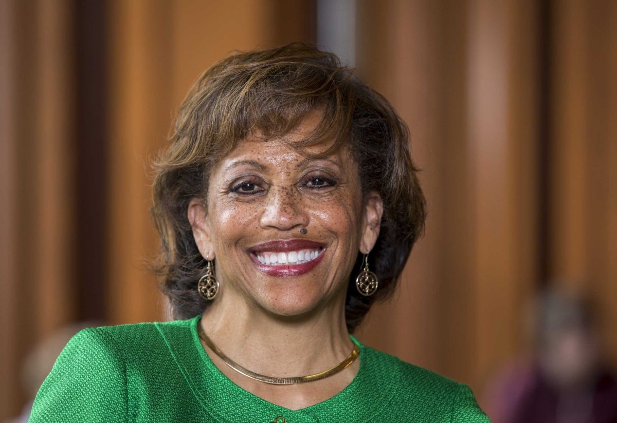 3.22.2018--Dr. Lori White, Vice Chancellor for Student Affairs, at Washington University in St. Louis. 
Photos by Joe Angeles/WUSTL Photos