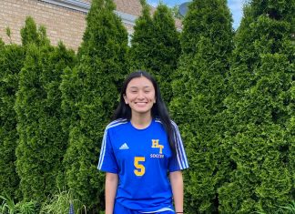 Atzihri Guido stand in her soccer uniform