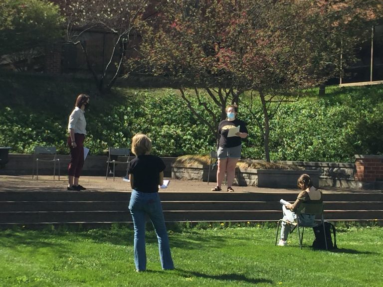 Live theater returns this spring as students prepare an outdoor performance of Greek tragedy Ajax