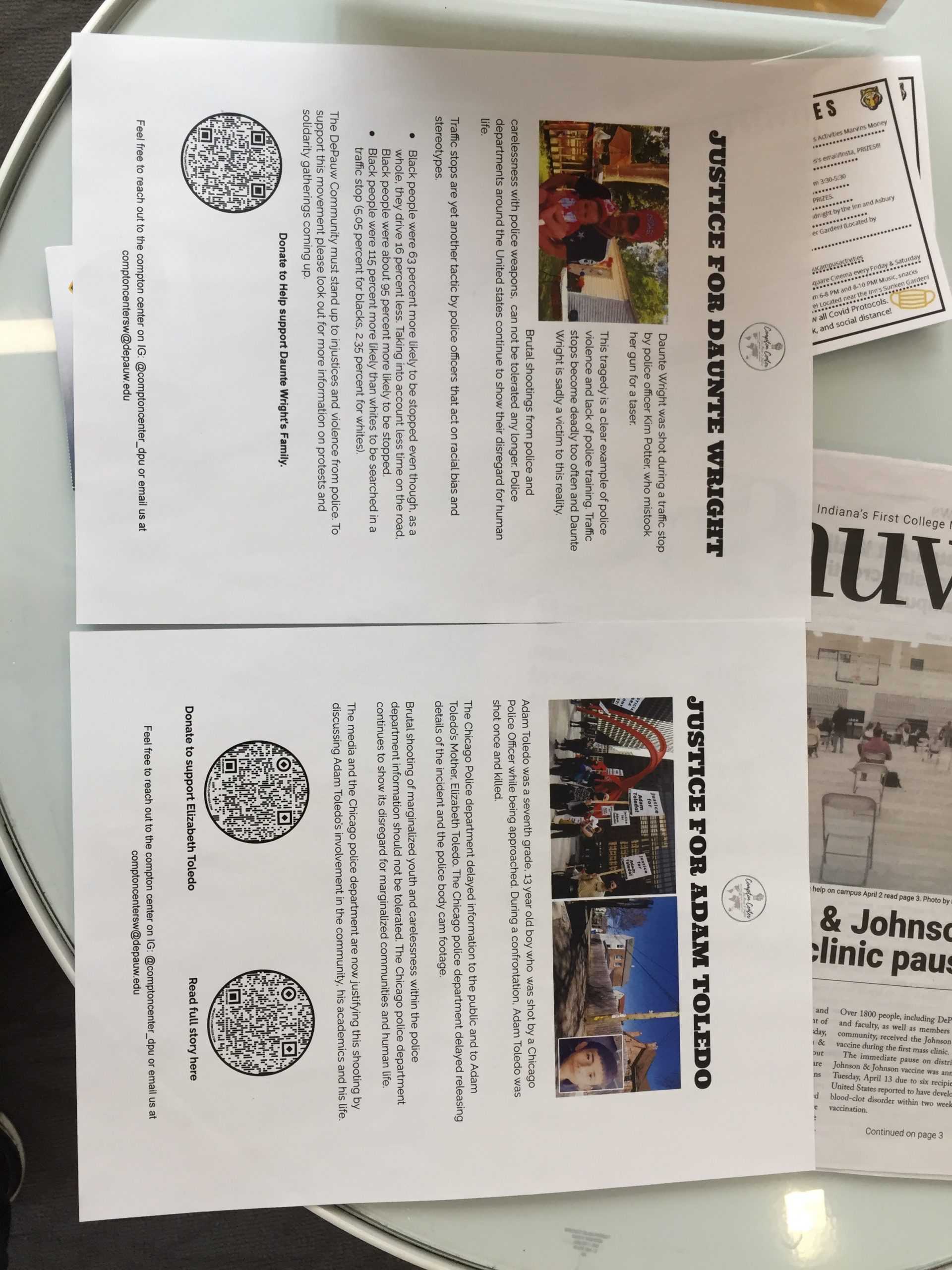 Compton Center, DePauw students respond to police brutality