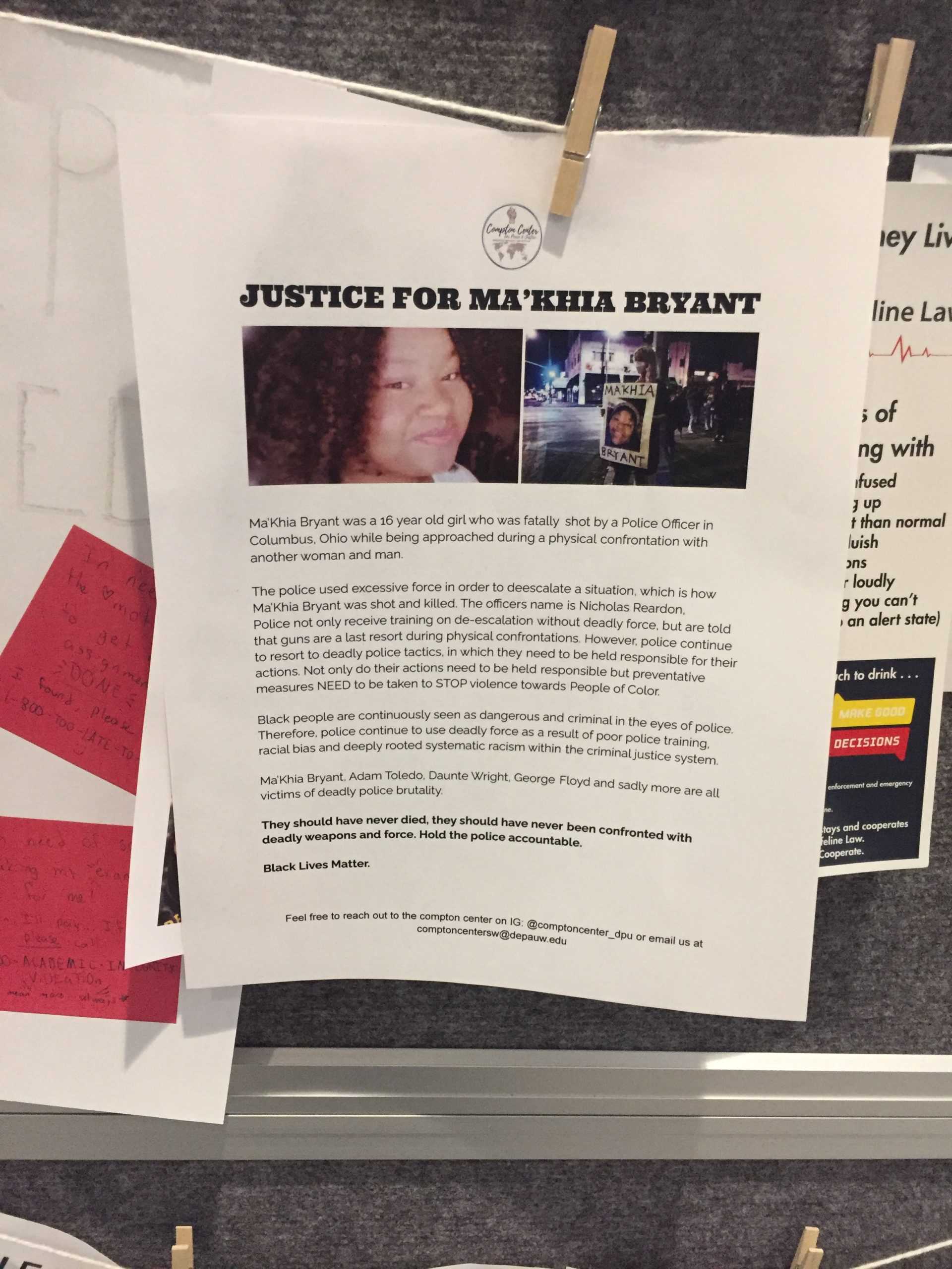 Compton Center, DePauw students respond to police brutality