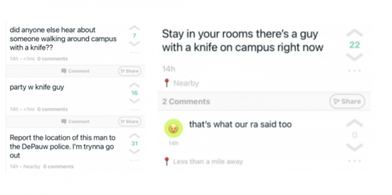 False Allegations of Man With Knife Perpetuated on App Yik Yak