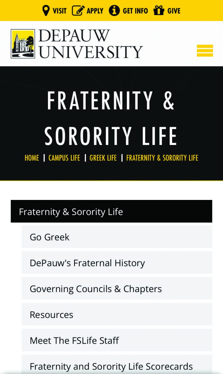 Greek life website not updated in years