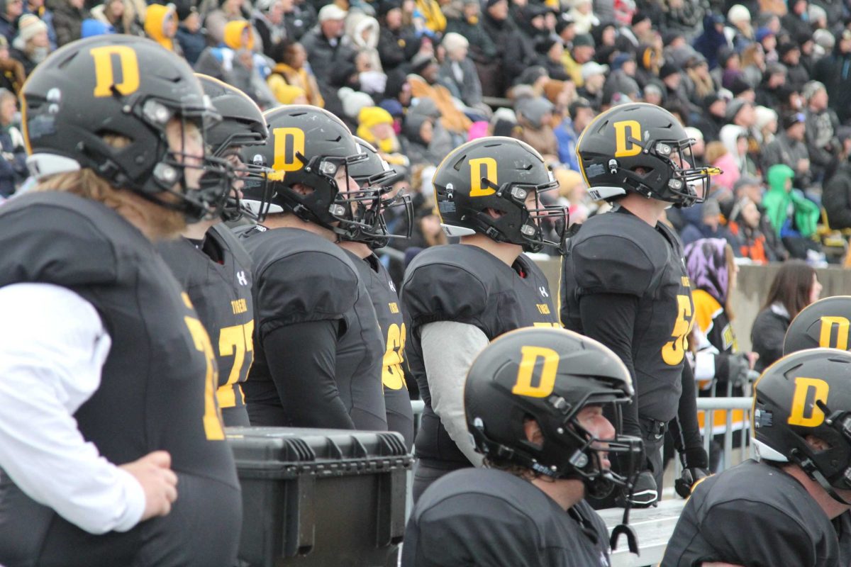 DePauw Tigers on the sidelines during Monon Bell Classic (Photo Courtesy of Layla Brown-Clark)
