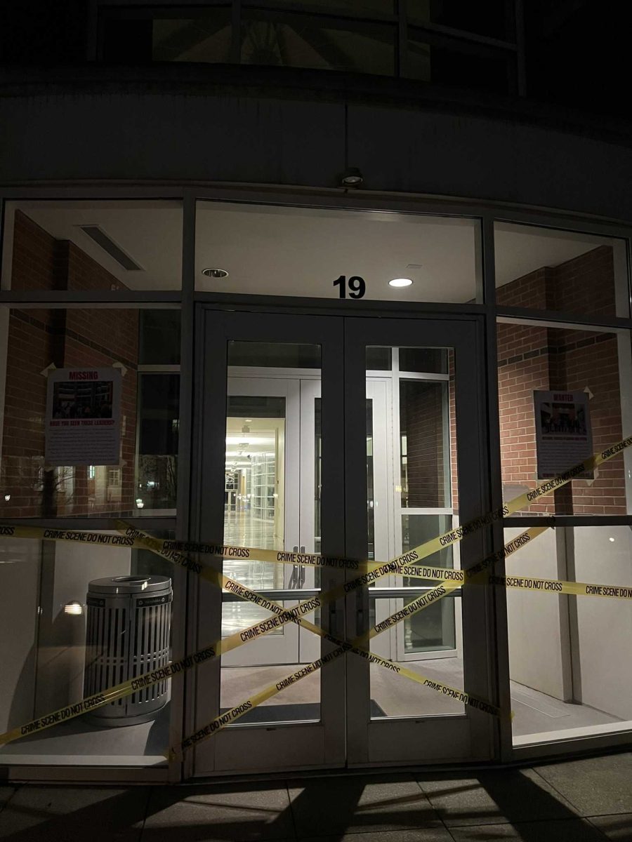 Image of caution tape protest created by Emmaline Purciful '25, courtesy of Purciful. 