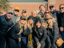 The DePauw community gathers together during a tailgating event for the 2023 Monon Bell game between DePauw and Wabash College. (Photo courtesy of Ha Chu '26)