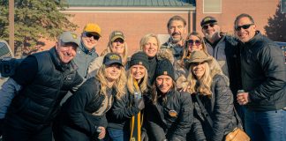 The DePauw community gathers together during a tailgating event for the 2023 Monon Bell game between DePauw and Wabash College. (Photo courtesy of Ha Chu '26)